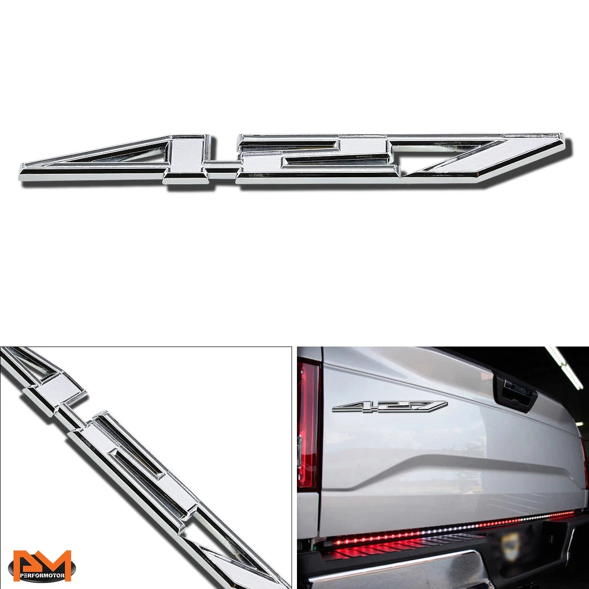 427 Polished Metal 3D Decal Emblem for Chevrolet