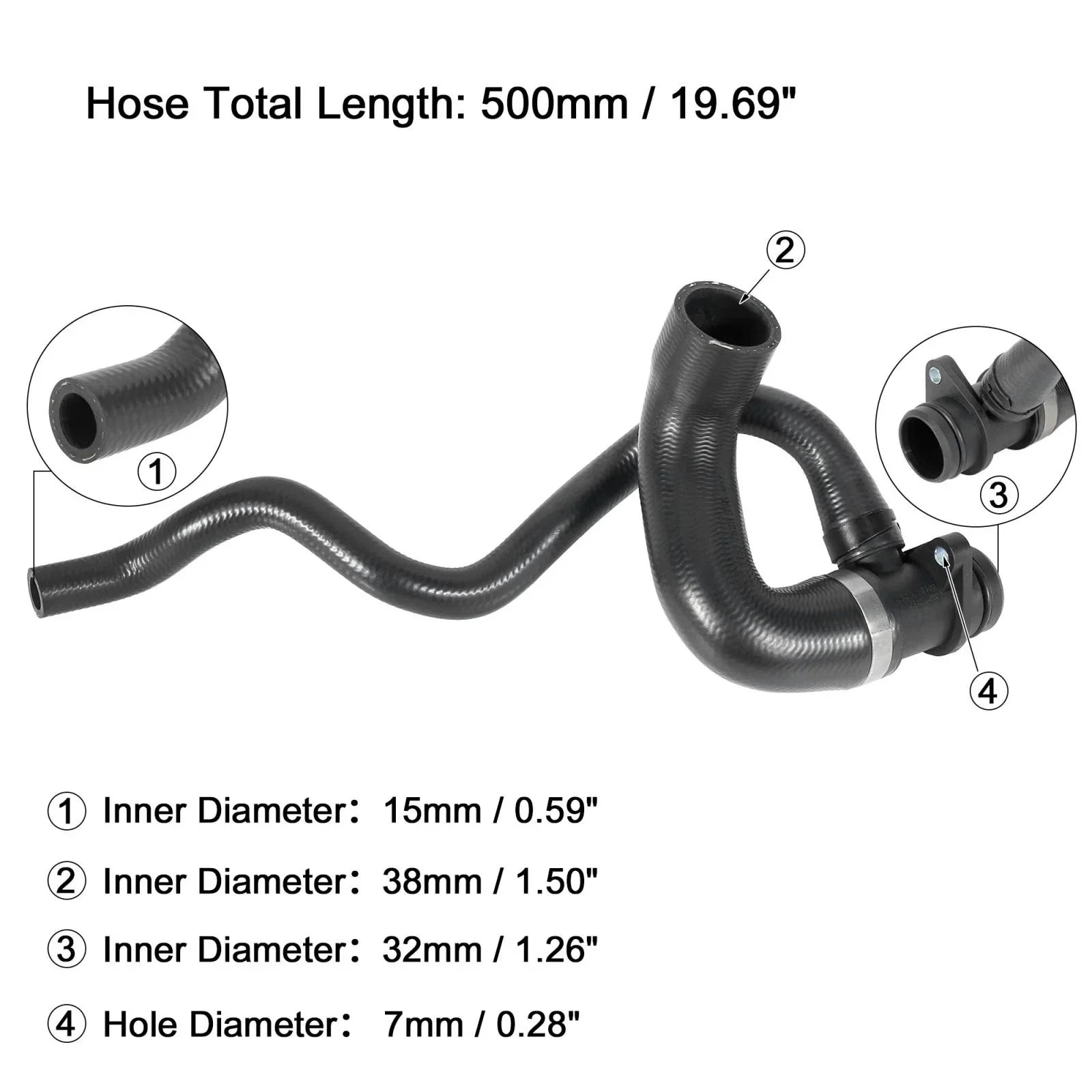 Radiator Water Hose from Expansion Tank for BMW