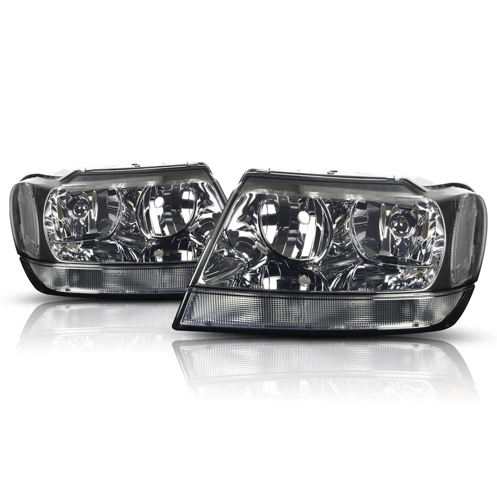 Smoked Headlight & Clear Side Corner Lamp for Jeep Grand Cherokee WJ (1999–2004)