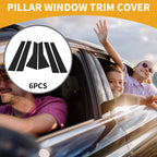 Set of 6 Door Pillar Window Trim for Honda CR-V (2011–2016) Black