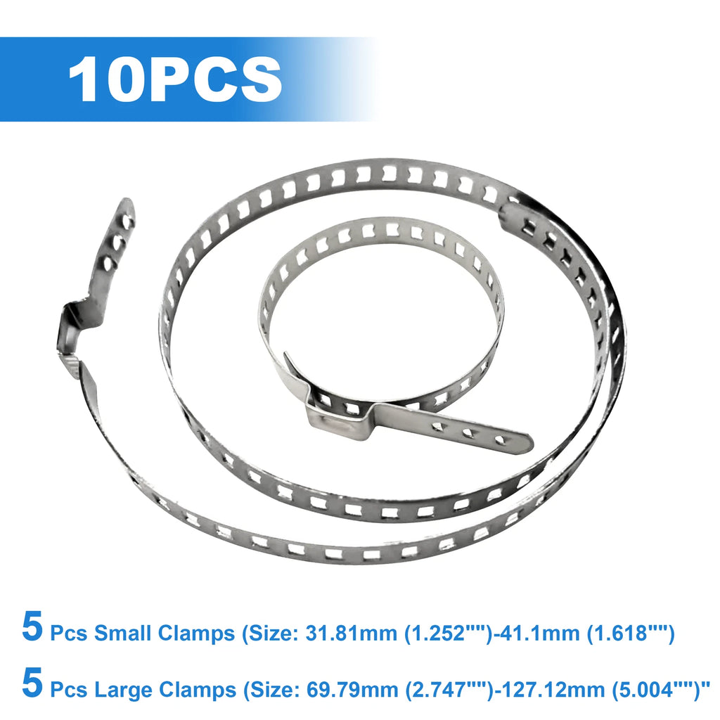 Set of 10 Adjustable CV Joint Boot Crimp Clamps Universal