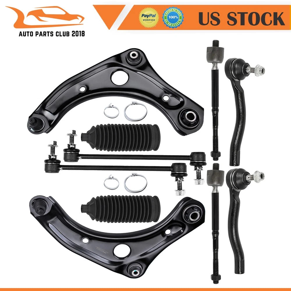 10pcs Front Lower Control Arm with Ball Joints Suspension Kit for Micra (2015–2019)