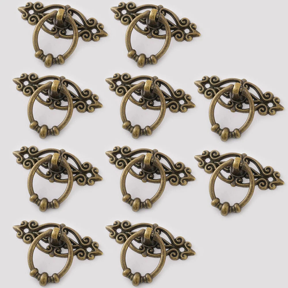 10Pcs Zinc Alloy Pull Knob Ring for Kitchen Bath Cabinet Drawer Hardware