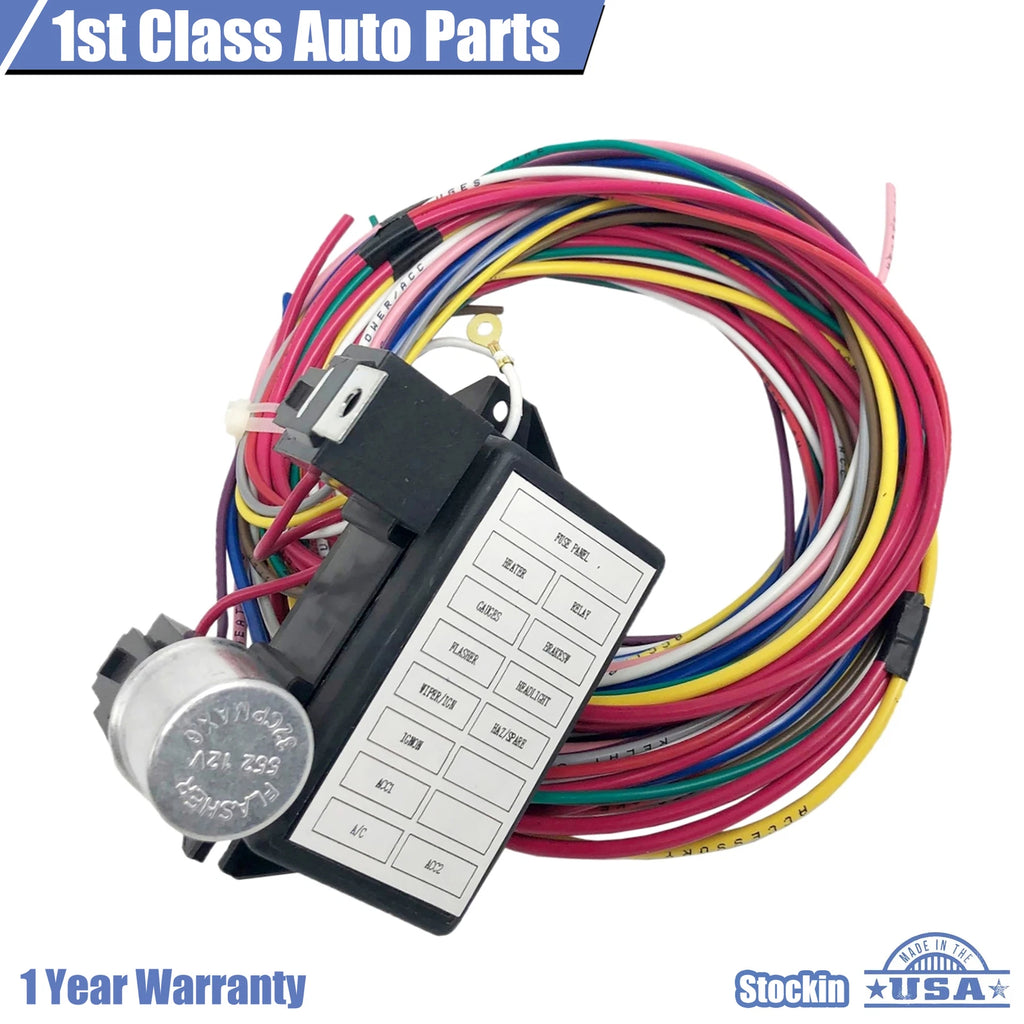 12 Circuit Wiring Harness for Muscle Car Hot Rod Street Rod (Universal)