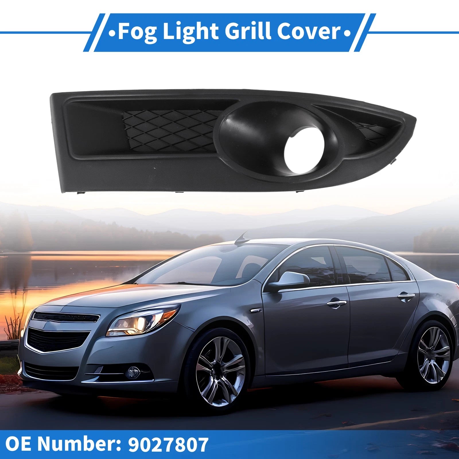 1 Pc Fog Light Grill for Chevrolet Epica (2007–2009) No. 9027807 Black