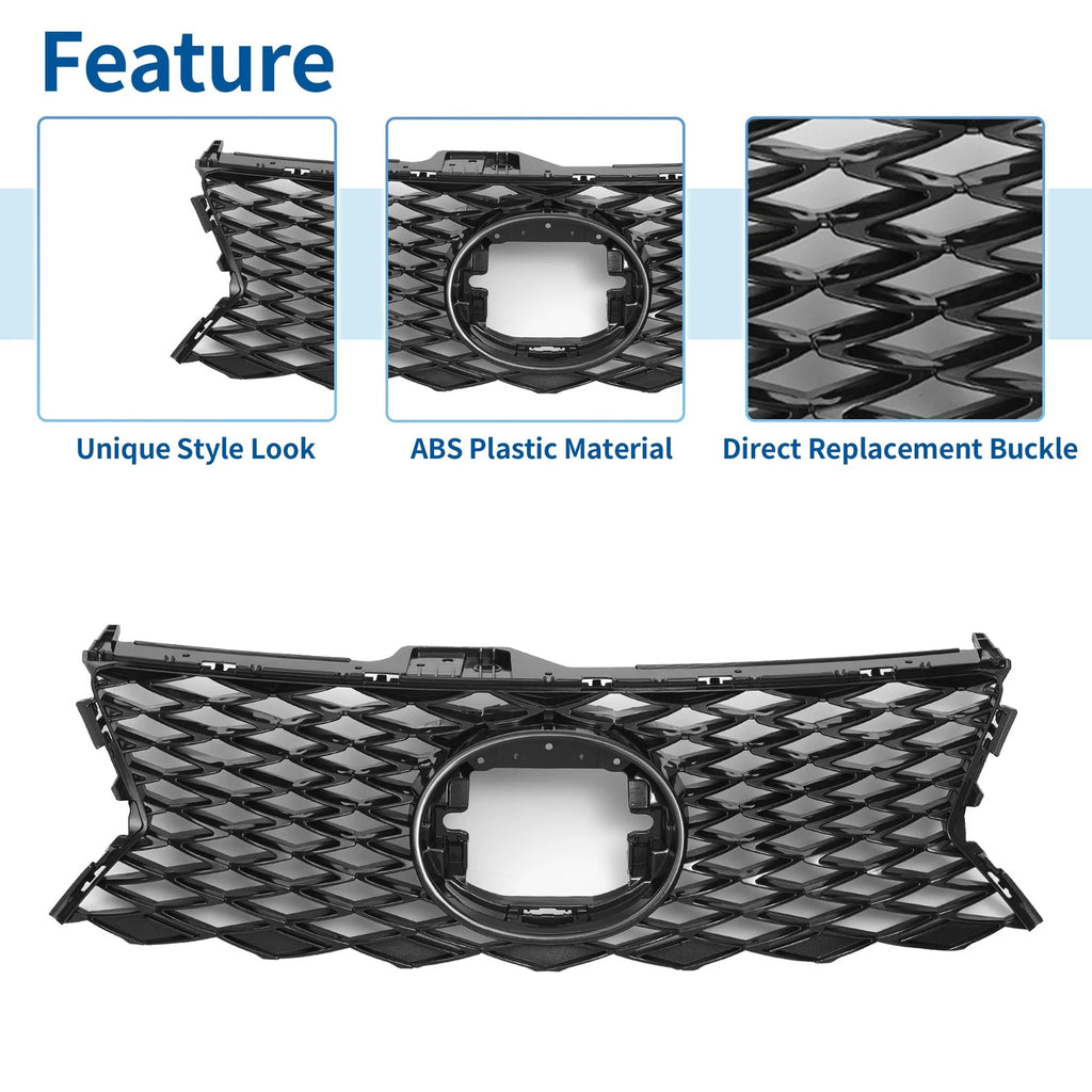 Front Upper Hood Bumper Grille for Lexus IS300 (2018–2021) No.5311253320 Black