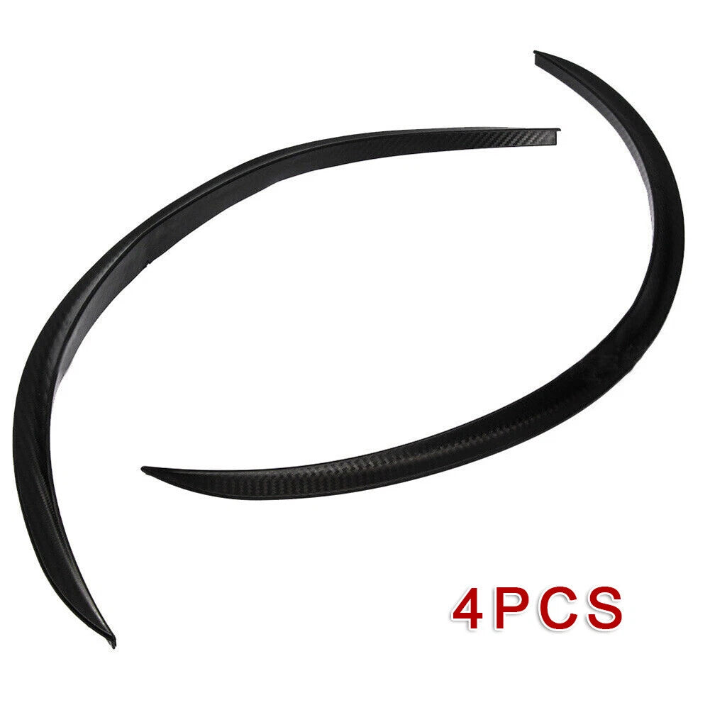 Set of 4 Carbon Fiber Wheel Trim Eyebrow Arch Lips for Universal Fit
