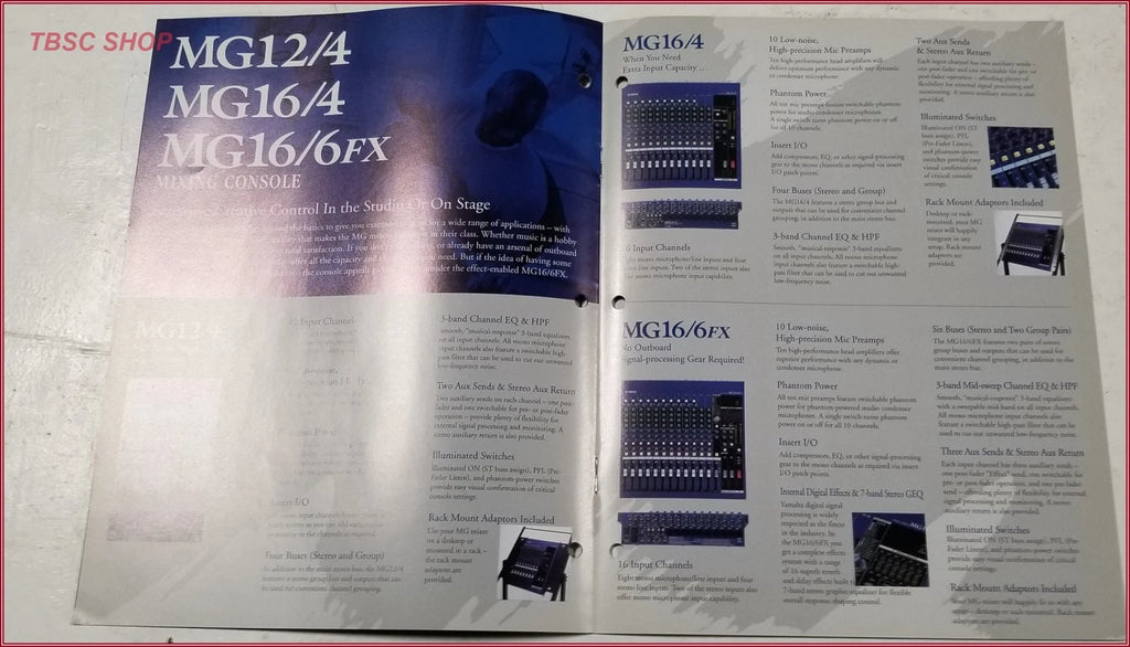Mixing Console Sales Brochure for Yamaha MG Series (MG10, MG12, MG16, MG24, MG32)