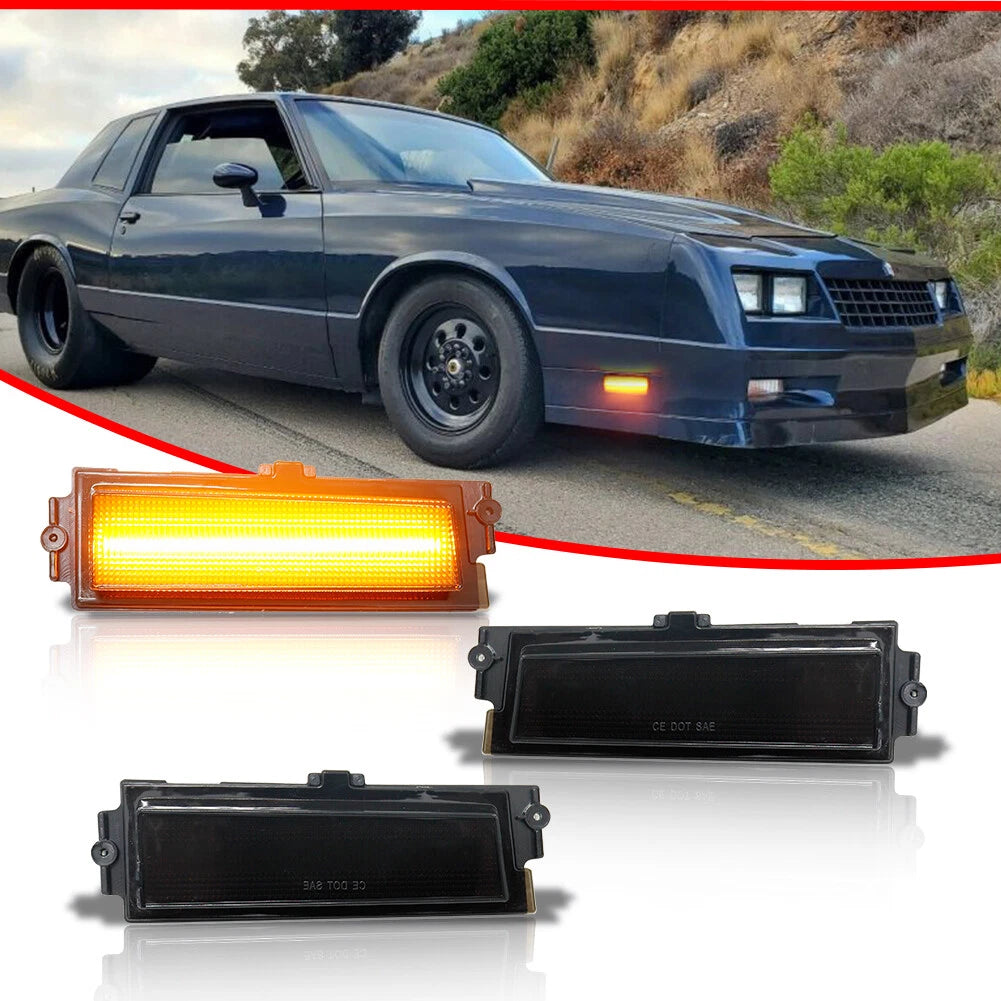 Full LED Amber Front Side Marker Lights for Chevy Monte Carlo SS (1981–1988)