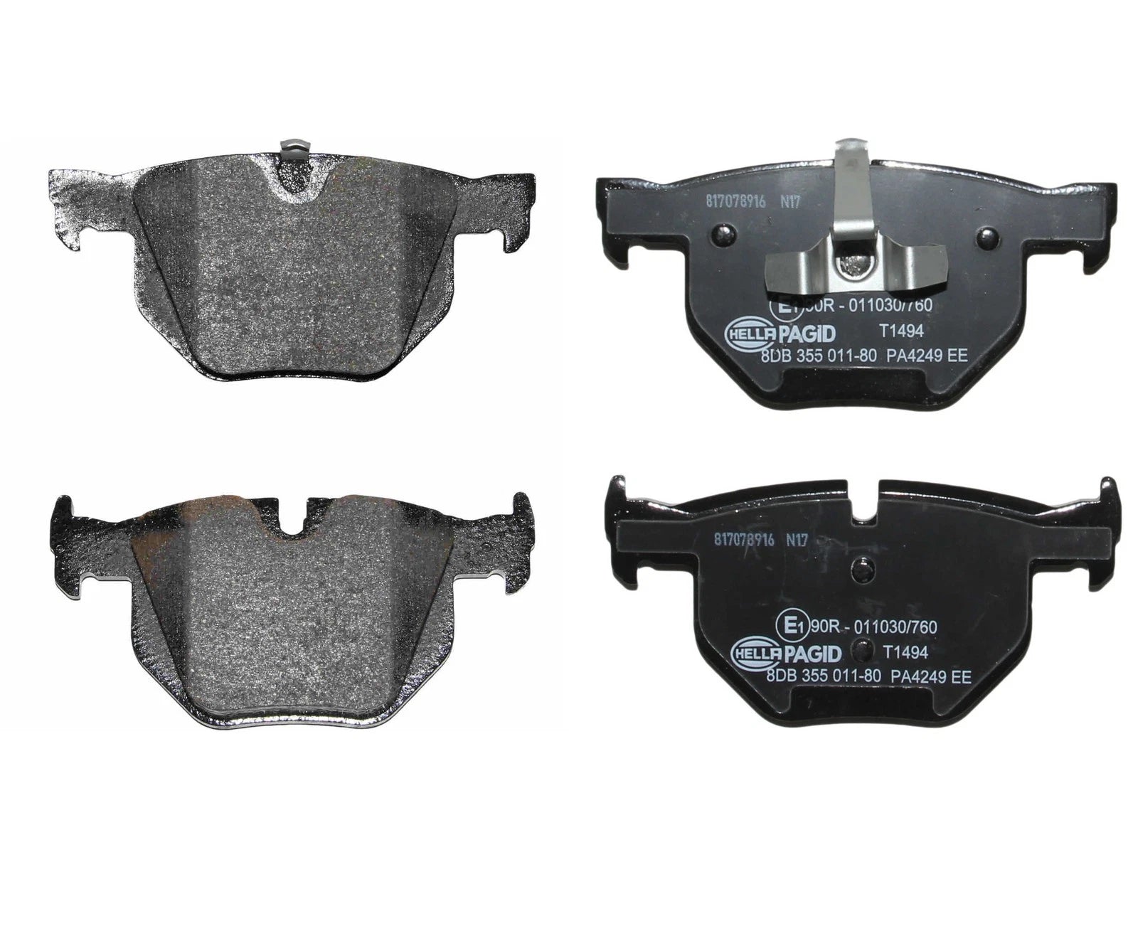 Set of 4 Hella Pagid 355011801 Rear Disc Brake Pads for BMW 335i (2007–2013)