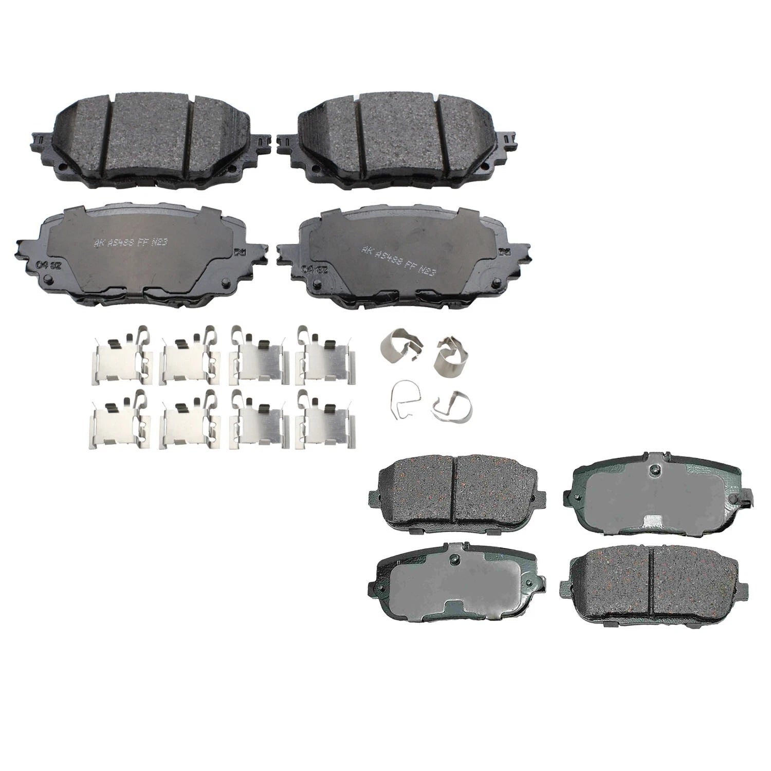Set of 4 Akebono Ceramic Brake Pads for Fiat 124 Spyder, Mazda MX5 Miata (1966–2020)