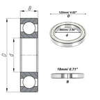 Deep Groove Ball Bearing 6918ZZ for Scooter Skateboard Wheel (90x125x18mm)