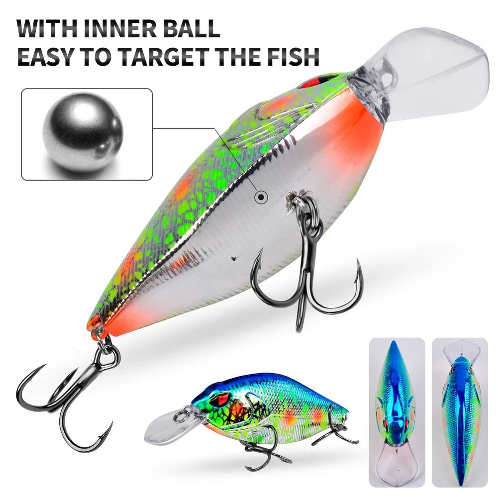 Hard Body Crank Bait Fishing Lure 8.3cm 14.9g with 6# Treble Hooks
