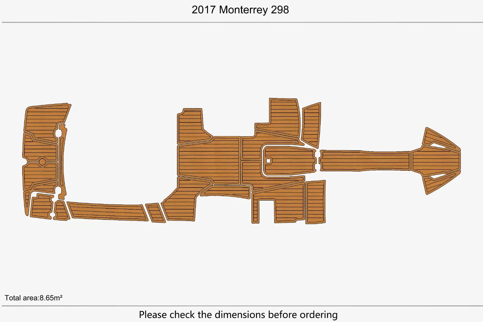 EVA Foam Teak Deck Floor Mat for Monterrey 298 Swim Platform (2017)