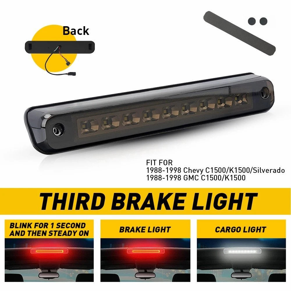 LED Smoked 3rd Brake + Cargo Light for GMC Chevy C1500/K1500 (1988–1998)