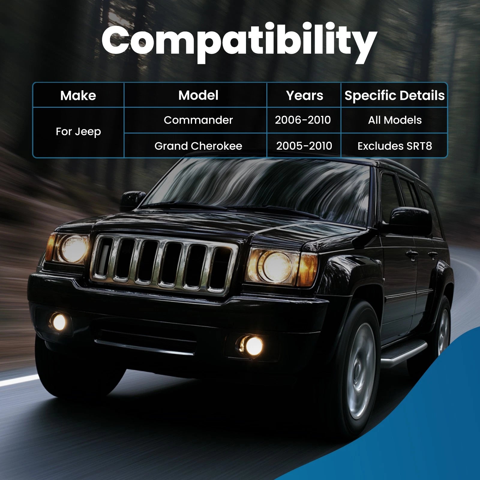 Set of 8 Front Control Arms for Jeep Commander Grand Cherokee (2005–2010)