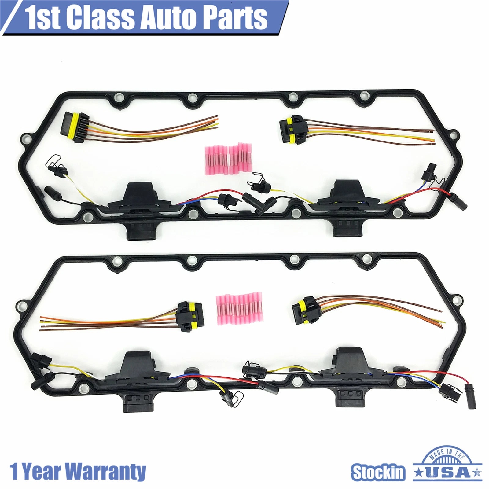 2 Valve Cover Gaskets & Pigtail Kit for Ford E-350 (1992–1997) 7.3L Turbo Diesel V8