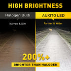 2X LED Headlight Bulbs for AUXITO 9003/H4 (High Low Beam, 6500K)