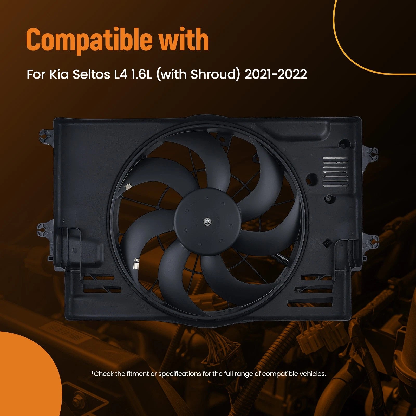 Electric Engine Cooling Fan for Kia Seltos 1.6L (2021–2022) 25380Q5000