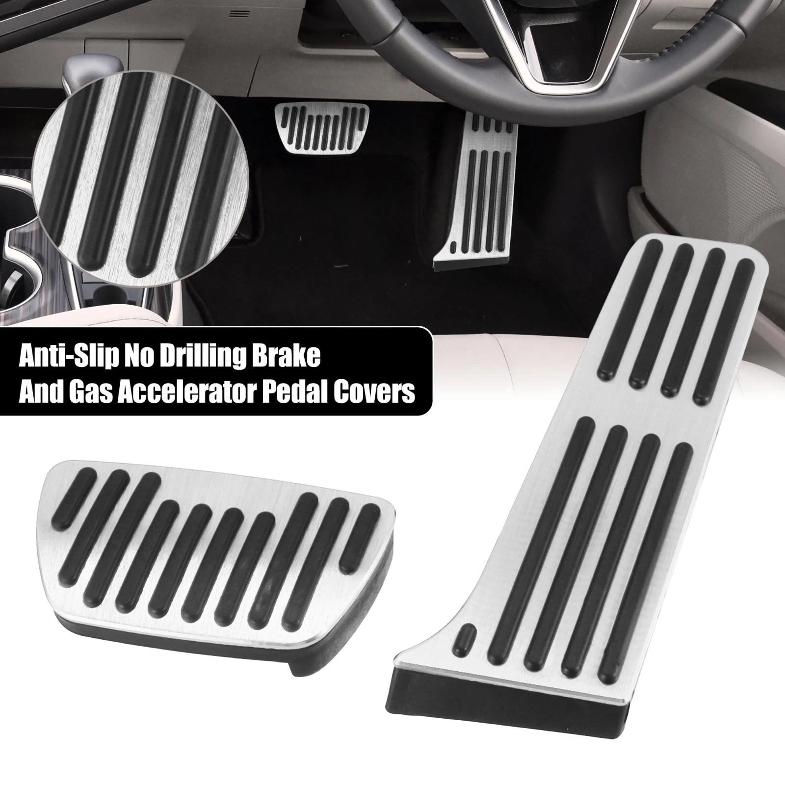 Anti Slip Brake and Gas Accelerator Pedal Pads Kit for Toyota 
