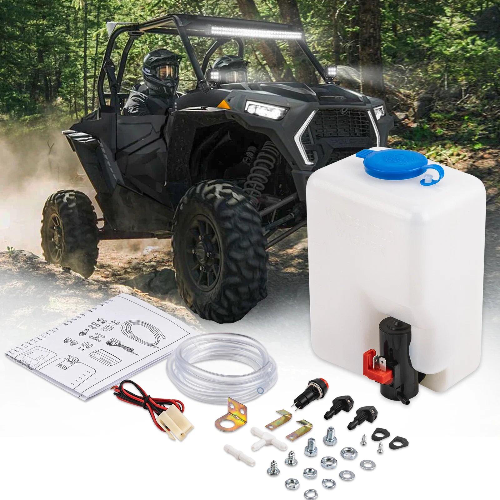 Windshield Washer Pump Reservoir Kit for UTV (1.5L)