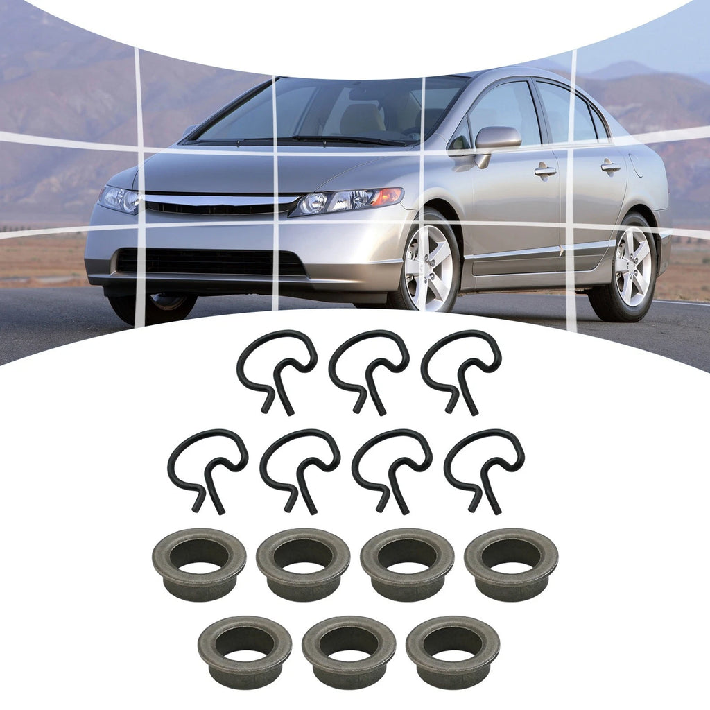 Set of 4 Steel Shifter Bushings with Spring Clips for