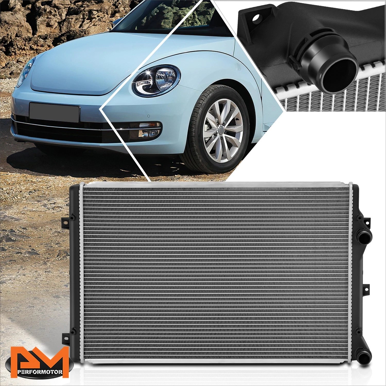 Aluminum Core Cooling Radiator for VW Beetle CC Eos GTI 2011–2017