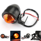 1x Universal Black Mini Turn Signal Light for Motorcycle (Vintage)