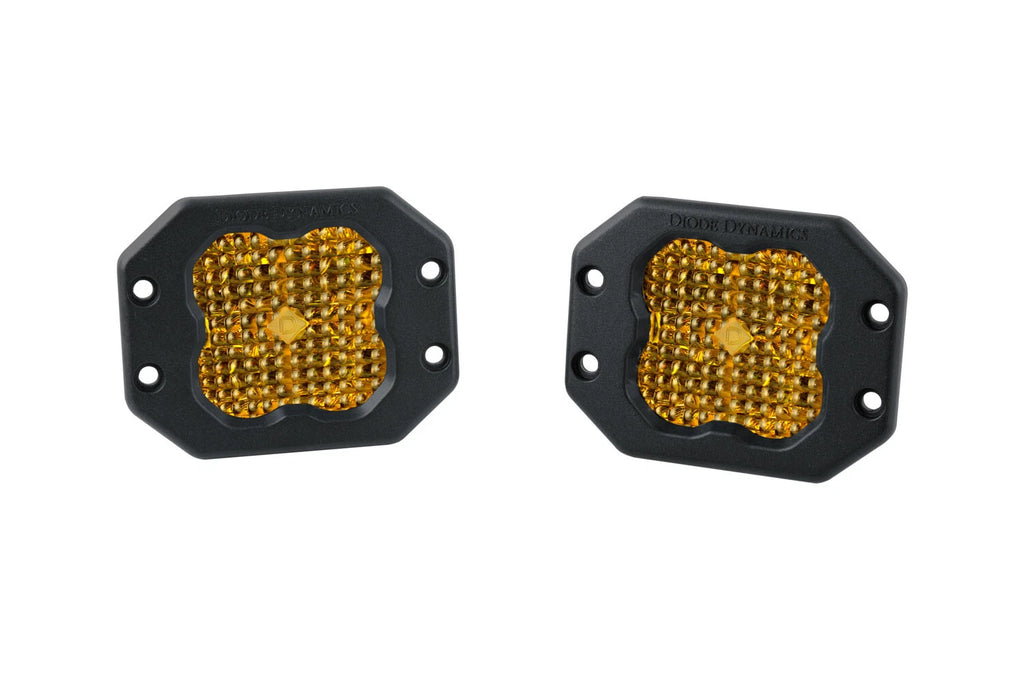 LED Pod Lights Pair SAE Flood Yellow for Diode Dynamics Backlight SS3 (2005–2015)
