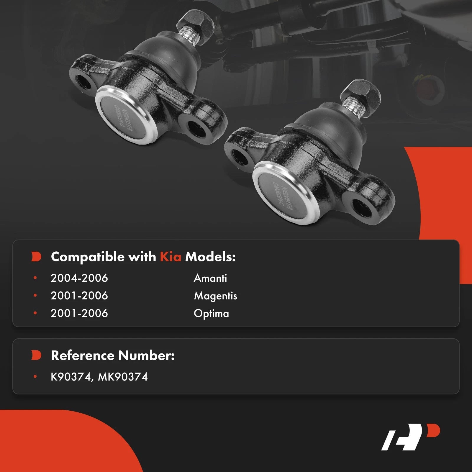 2X Front Lower Ball Joint for Kia Optima Amanti (2001-2006)