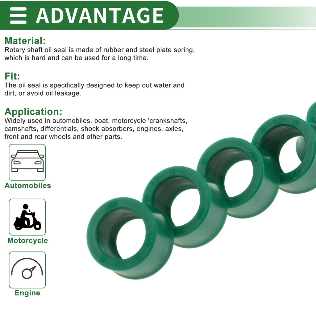 Set of 5 Oil Seal Ring 8x12x8mm for Rotary Shaft (High Pressure)