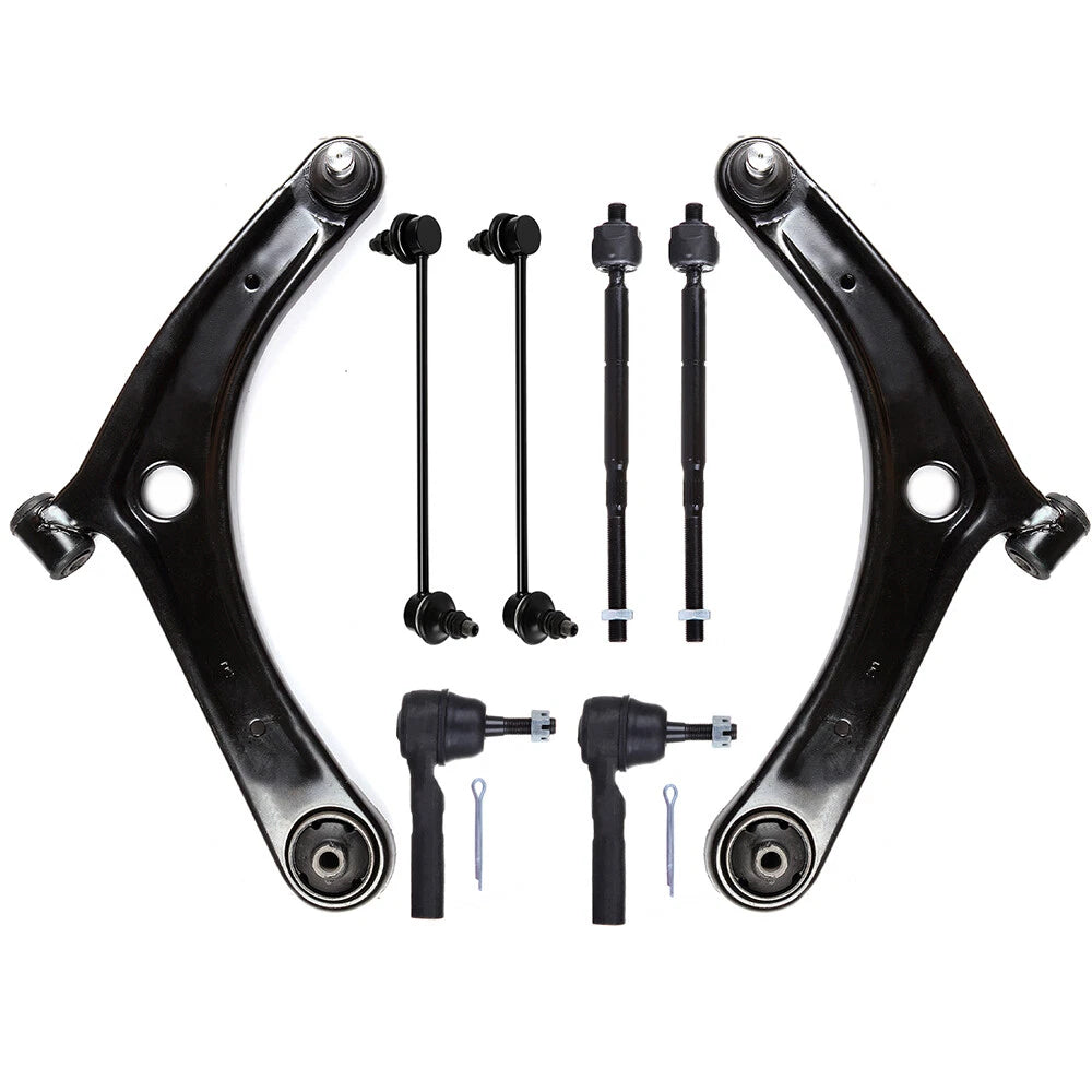Set of 4 Struts Lower Control Arms Tie Rods Sway Bars for Dodge Caliber (2007–2012)