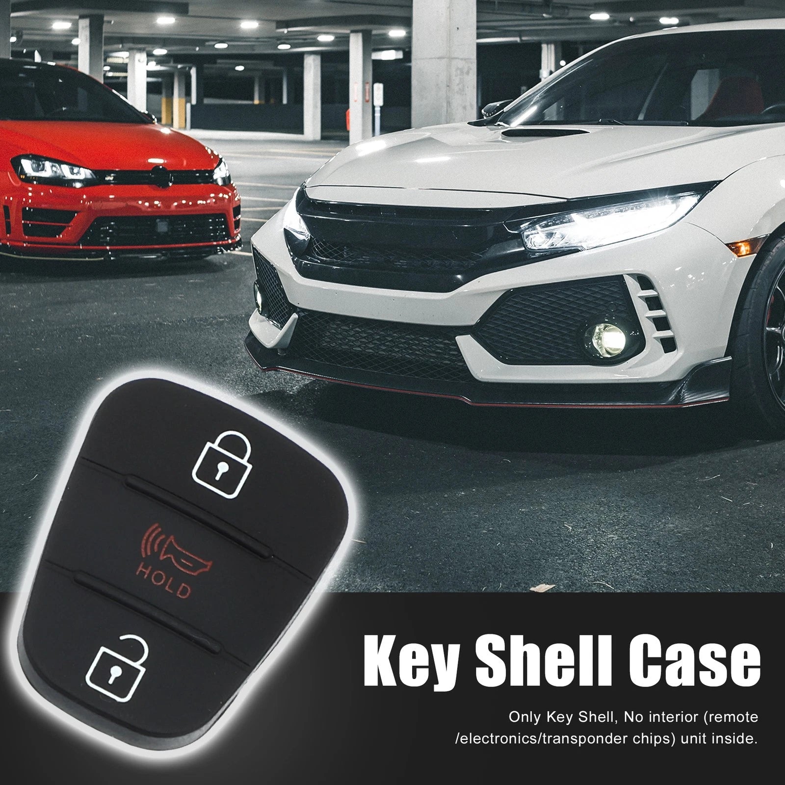 3X Rubber Keypad Case Cover for Hyundai (734301754996)