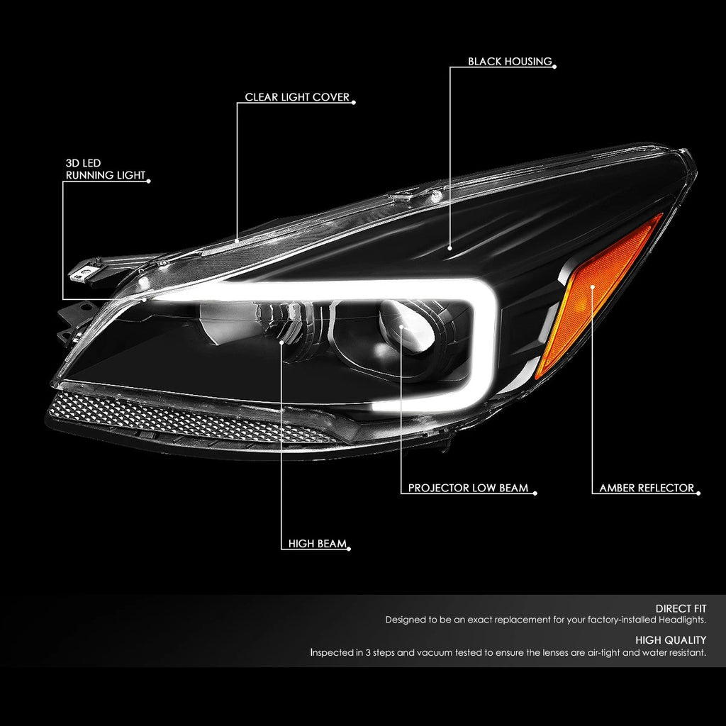 LED DRL Tube Projector Headlights for Ford Escape (2013–2016)