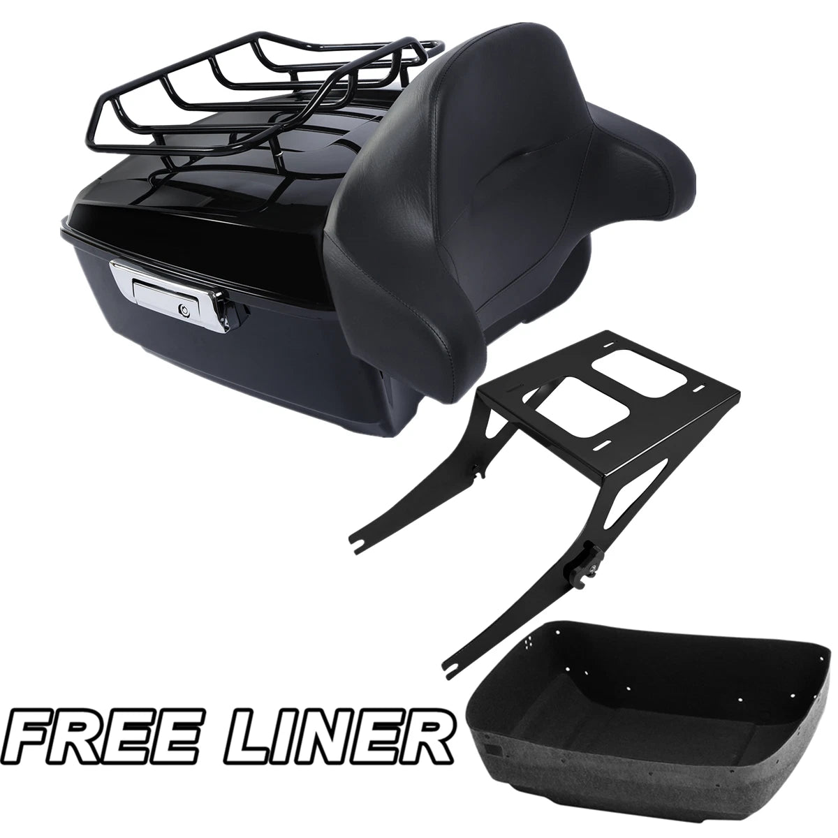Trunk Backrest Pad Mount Rack for Harley Fat Boy (2008–2016)