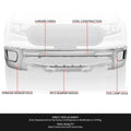 Chrome Steel Front Bumper Face Bar for Ford Ranger (2019–2024) w/ Sensor Hole