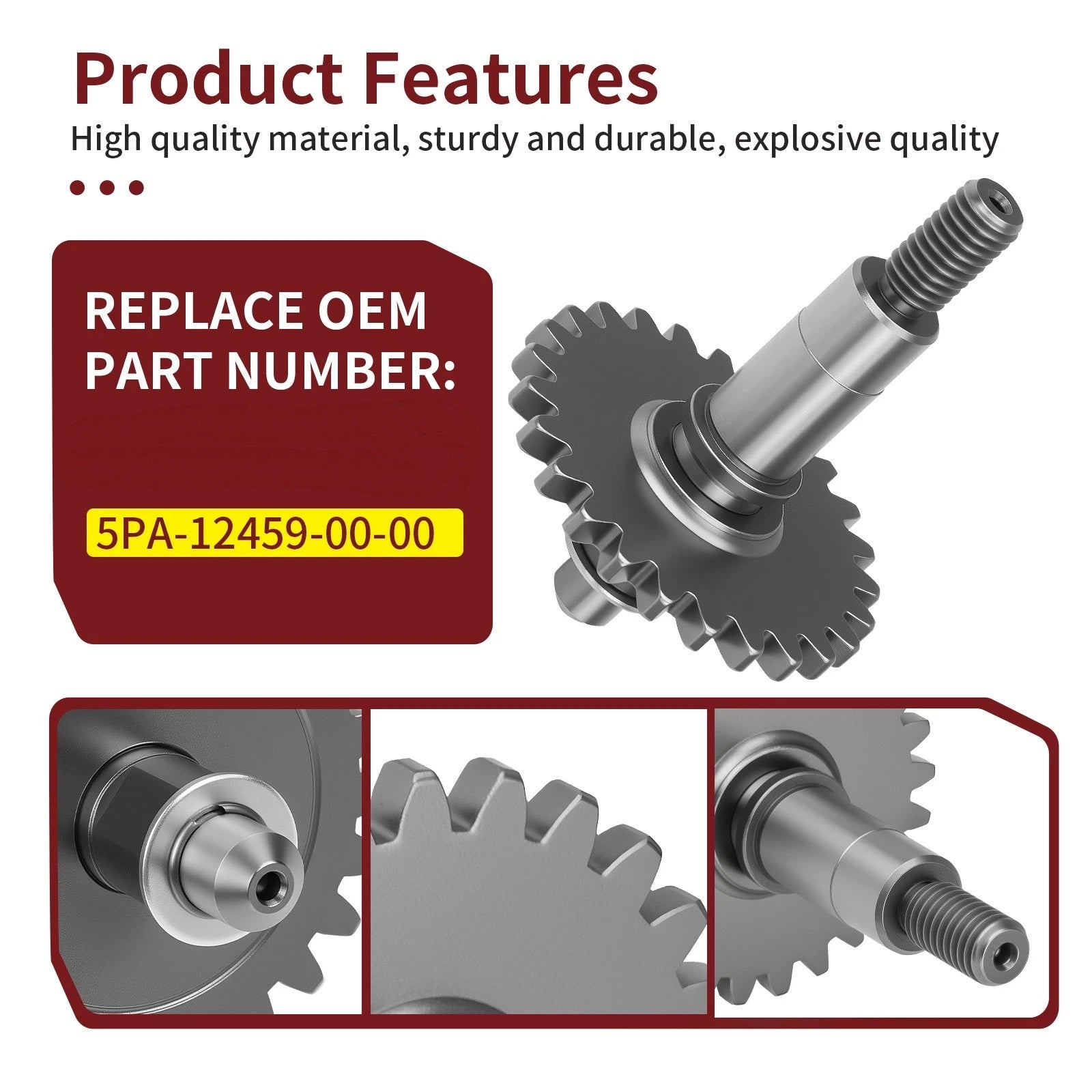 Water Pump Impeller Shaft & Gear for Yamaha YZ65 YZ85 YZ125 (2018–2023)