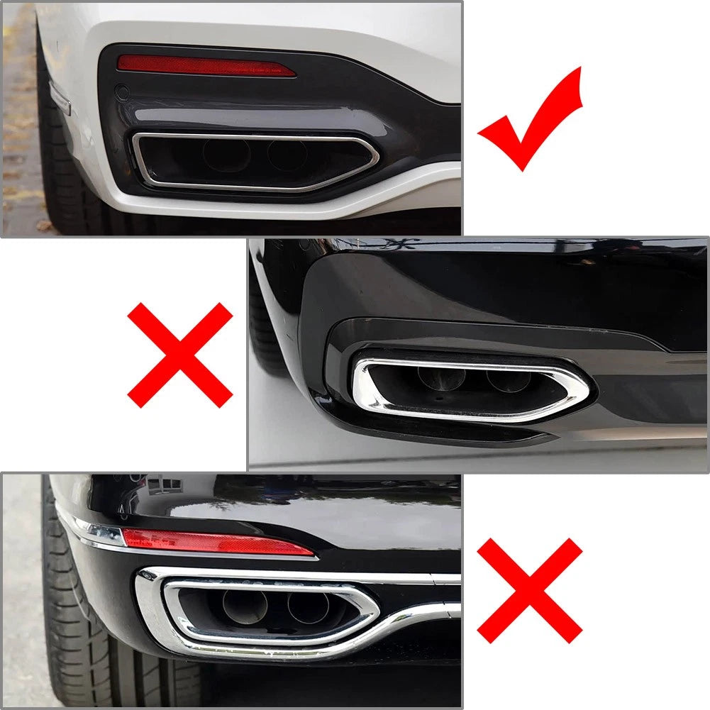 2X Tail Muffler Exhaust Pipe Output Cover Trim for BMW 7 Series (2019–2023)