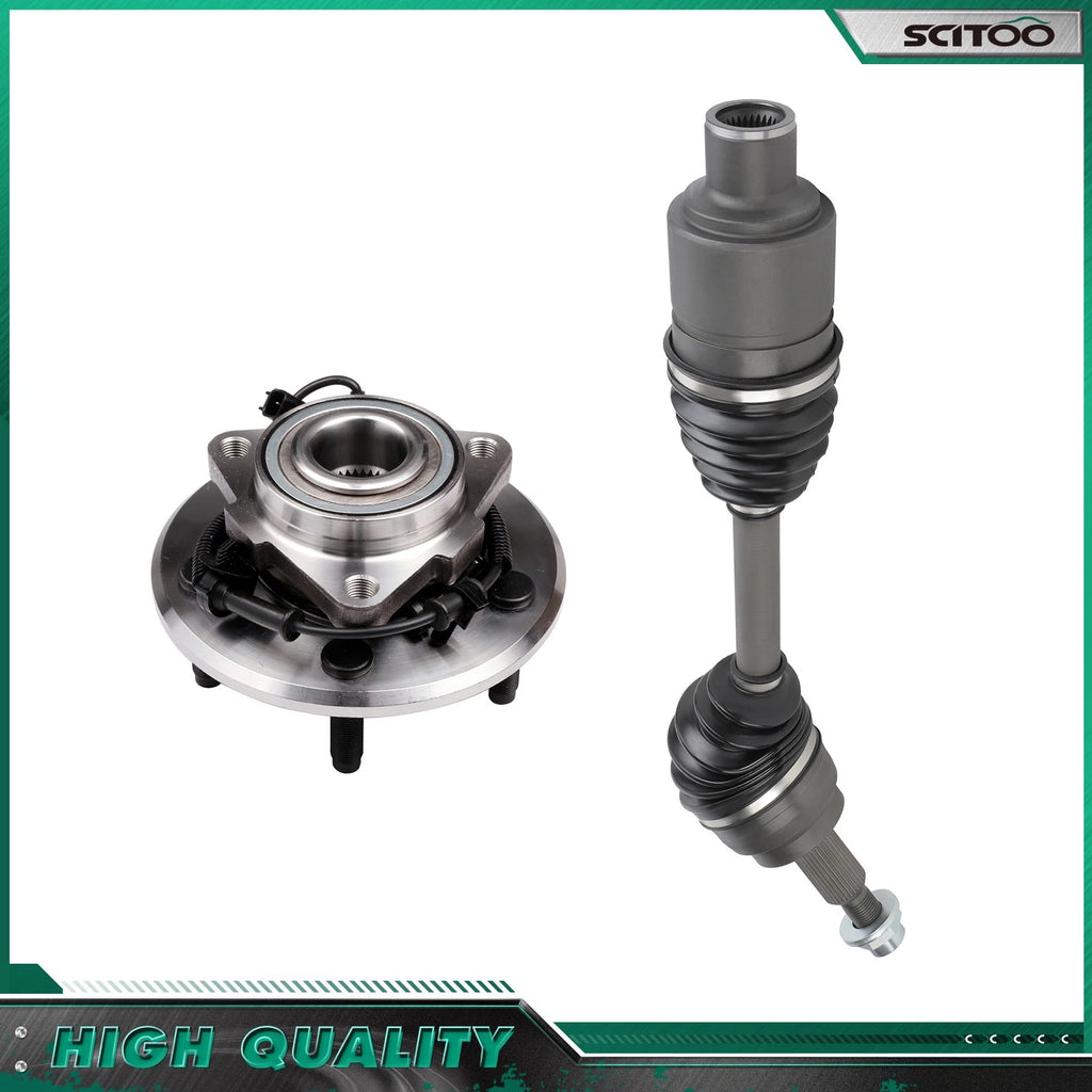 1Pcs Front CV Axle Shaft + Wheel Hub Bearing for Dodge Ram 1500 (2006–2008)