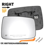 Heated Right Passenger Side Mirror Glass for Dodge RAM 1500 2500 (2019-2023)