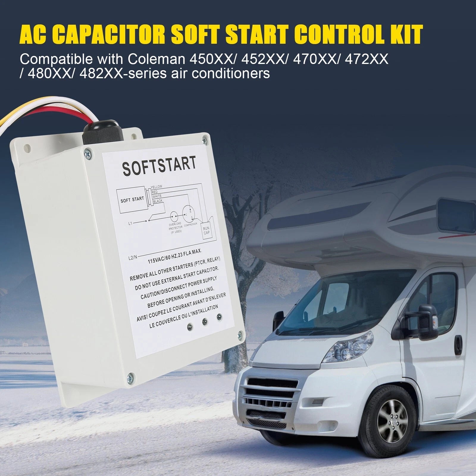 AC Capacitor Soft Start Control Kit for Coleman Mach RV