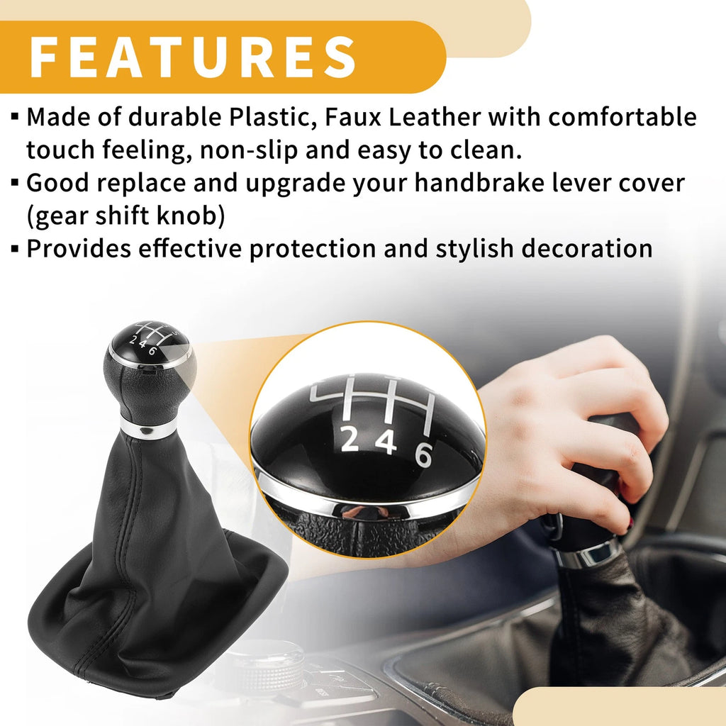 6 Speed Gear Shifter Knob with Cover for VW Passat (2005–2010)