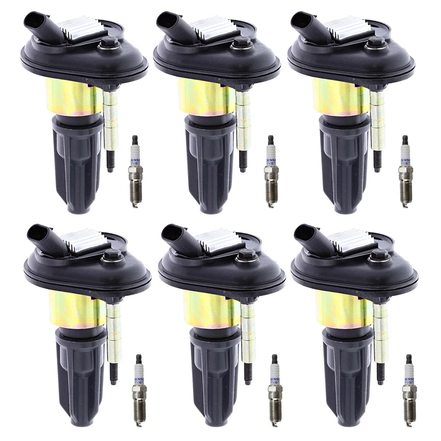 Set of 6 Denso Ignition Coils & Platinum Spark Plugs for Envoy Trailblazer (2002–2009)