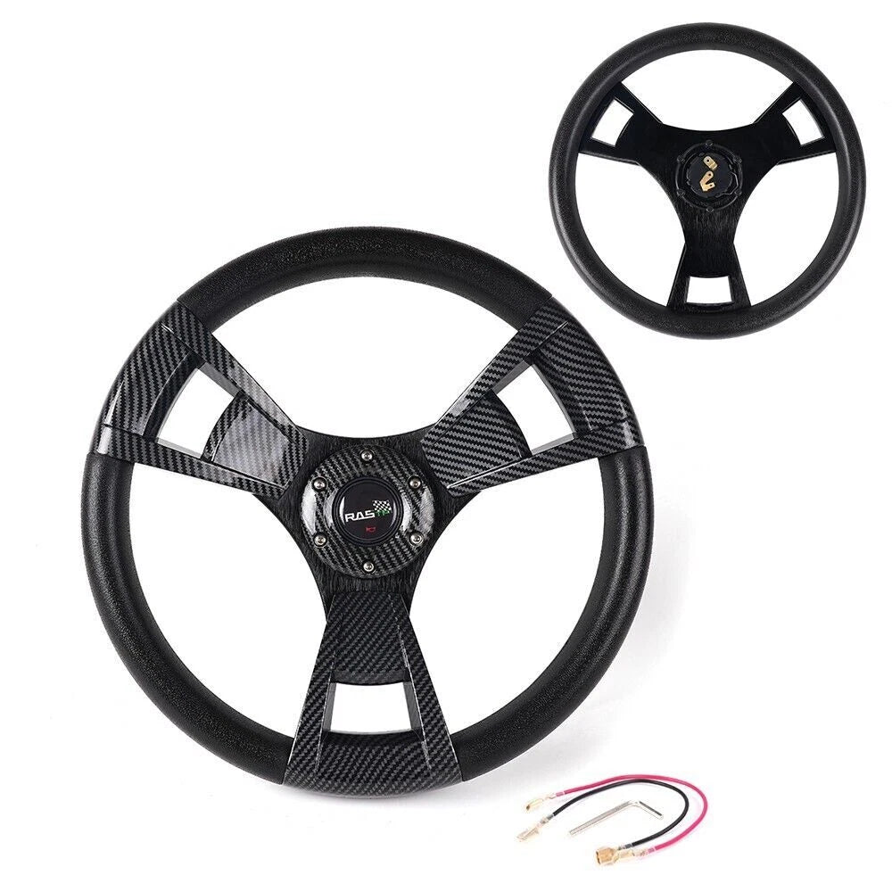 3 Spoke Carbon Fiber Steering Wheel for Boat (14 Inch/345mm)