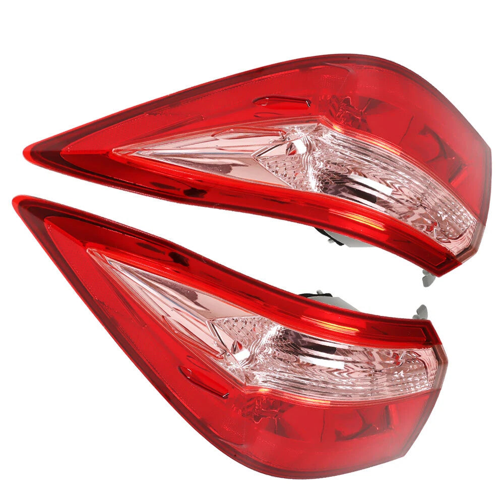 Pair of Outer Rear Tail Lights for Toyota Corolla Sedan (2017–2019) Red/Pink