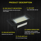White LED License Plate Lights for BMW X1, X3, 220i, 320i, 328i, 335i, 435i, 520i