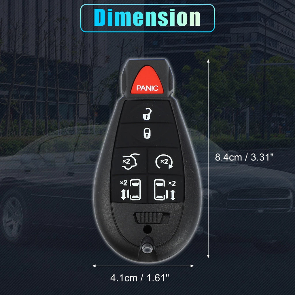 7 Button Keyless Entry Remote Key Shell Cover for Dodge Chrysler (No Chip)