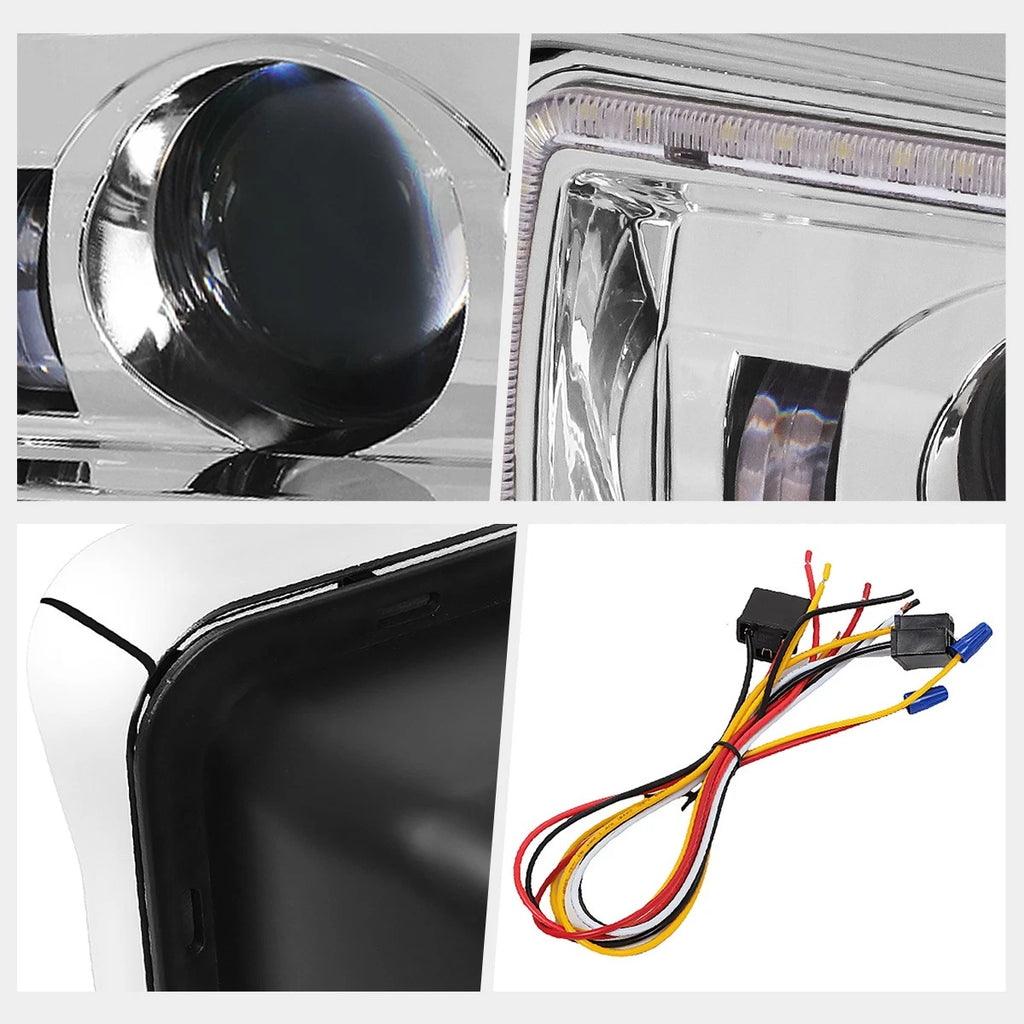 Full LED Projector Headlights Chrome for Kenworth W900/Western Star 4800 (1981–2019)