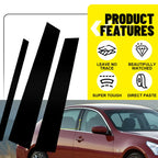 Set of 6 Gloss Black Window Pillar Posts for Infiniti G35 G37 (2002–2013)