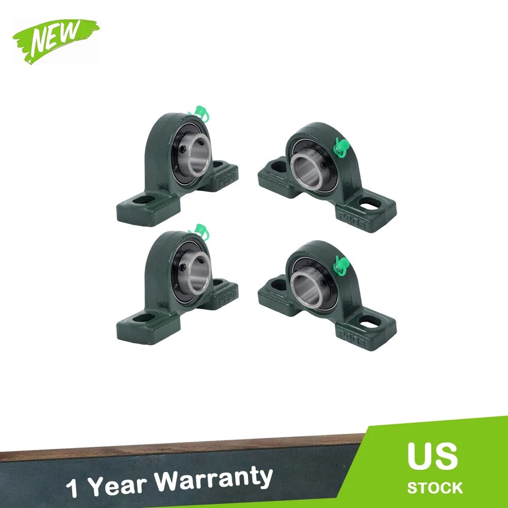 Set of 4 Pillow Block Mounted Ball Bearings for Various Applications